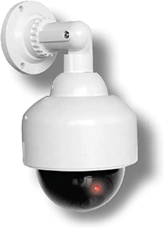 Professionelle Speed Dome Überwachungskamera Attrappe mit Objektiv, Blink LED und Warnaufkleber - Neu
