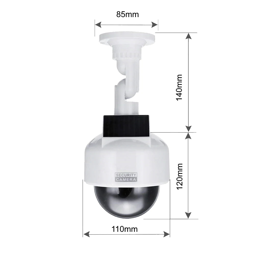 Solar Speed-Dome-Kamera-Attrappe mit Objektiv, Blink-LED, Befestigungsmaterial sehr realistisch verarbeitet - Neu