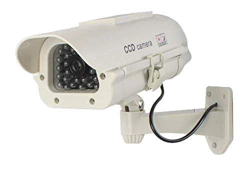 Große Solar-Überwachungskamera-Dummy - Outdoor Kamera Attrappe mit Objektiv  und Blink-LED - Neu