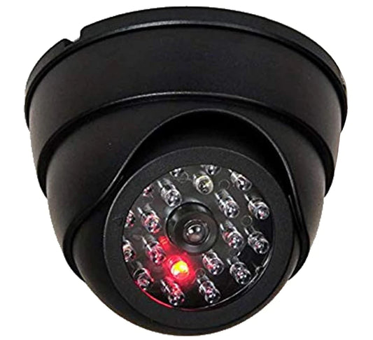 1x Dome-Kamera-Attrappe mit IR Strahler mit Objektiv und Blinkled